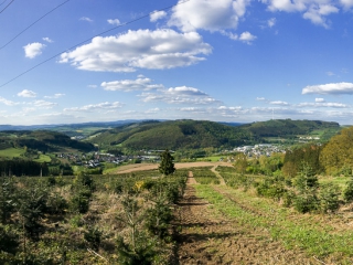 Panoramablick aufs Lennetal mit Meggen und Maumke